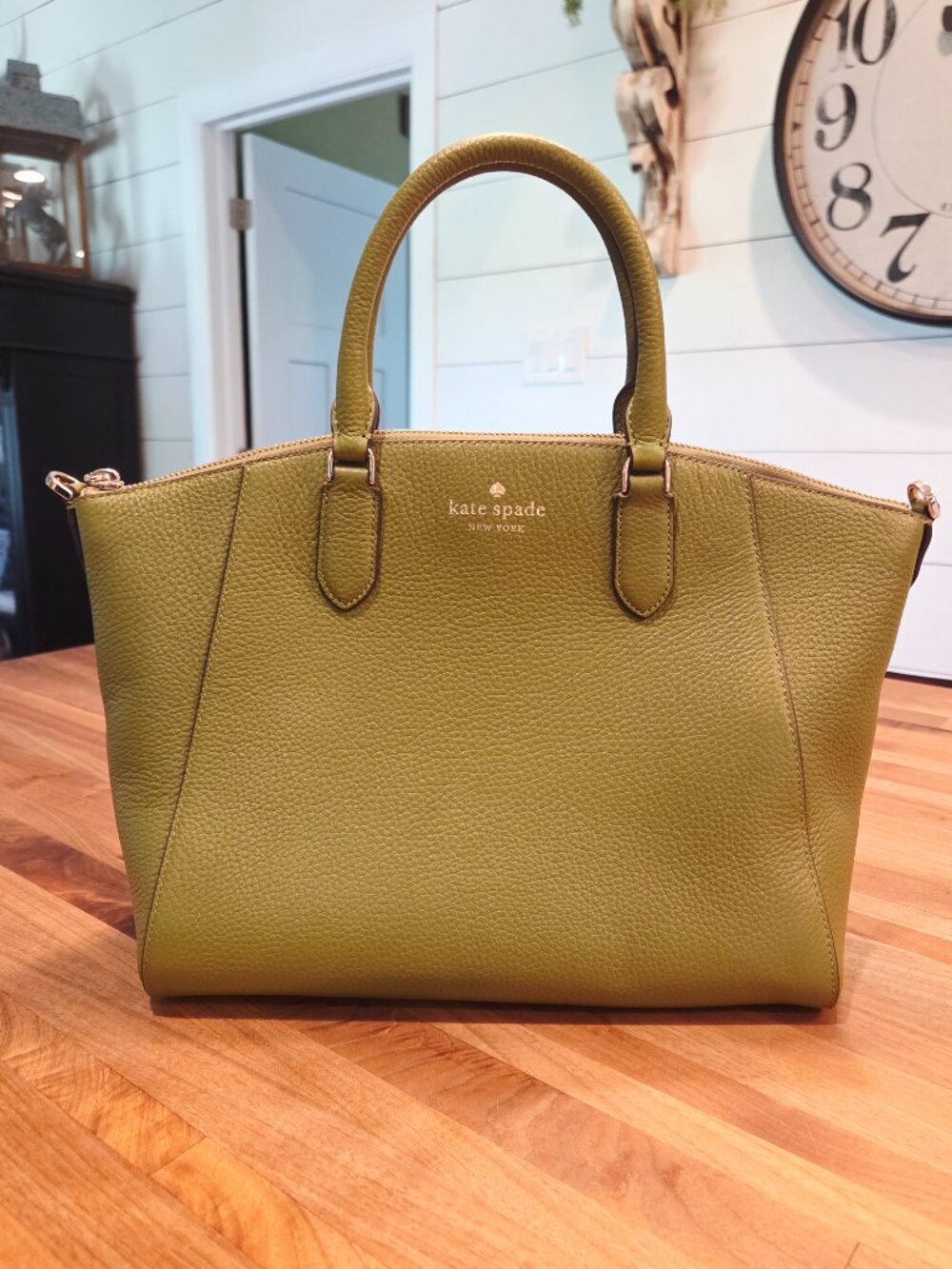 Kate Spade leather green shoulder bag